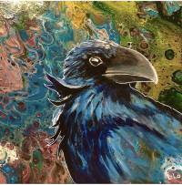 Sold Acrylic 25x25cm Raven